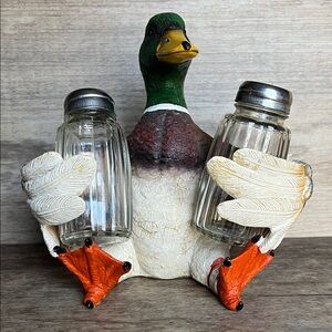 Mallard Duck Salt and Pepper Shaker Holder Rivers Edge